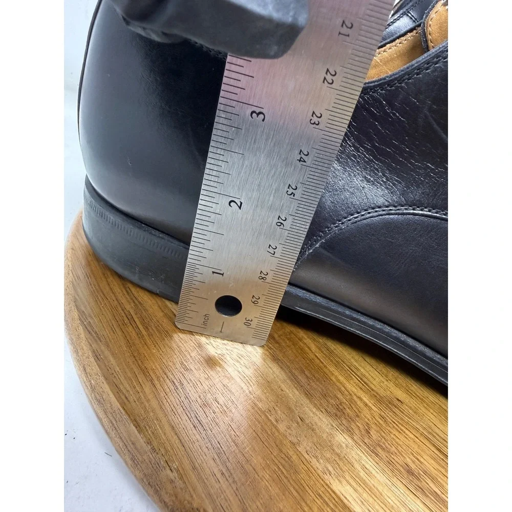 Magnanni Mens Black Romelo Leather Apron Toe Derby Dress Shoes 13652 Size 12 D